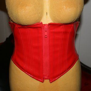 Corset - Waist Trainer - Heavy Boning w/ Sturdy Zip Red - M